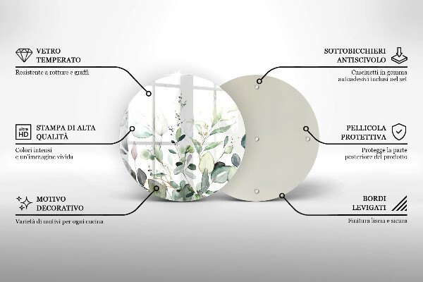 Skleněná deska do kuchyně Akvarel rostliny