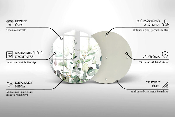 Skleněná deska do kuchyně Akvarel rostliny