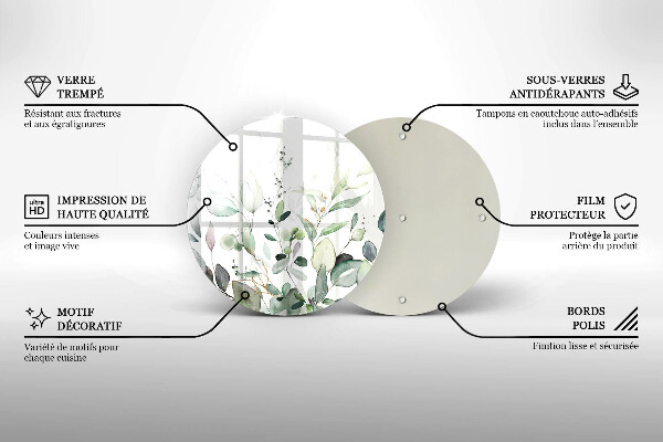 Skleněná deska do kuchyně Akvarel rostliny