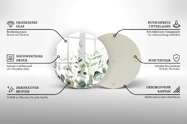 Skleněná deska do kuchyně Akvarel rostliny