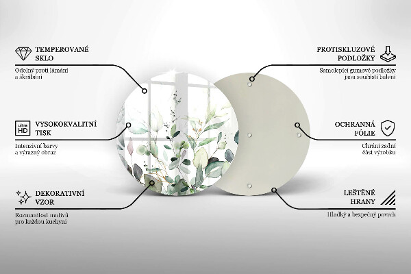 Skleněná deska do kuchyně Akvarel rostliny
