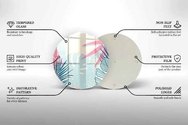 Skleněná deska do kuchyně Pastelové listy
