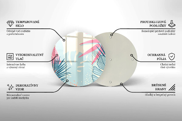 Skleněná deska do kuchyně Pastelové listy