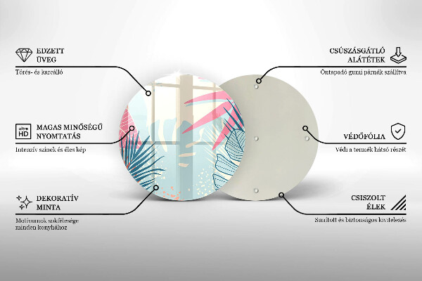 Skleněná deska do kuchyně Pastelové listy