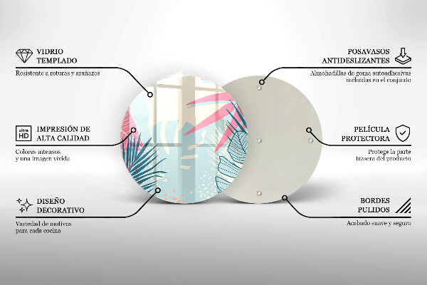 Skleněná deska do kuchyně Pastelové listy