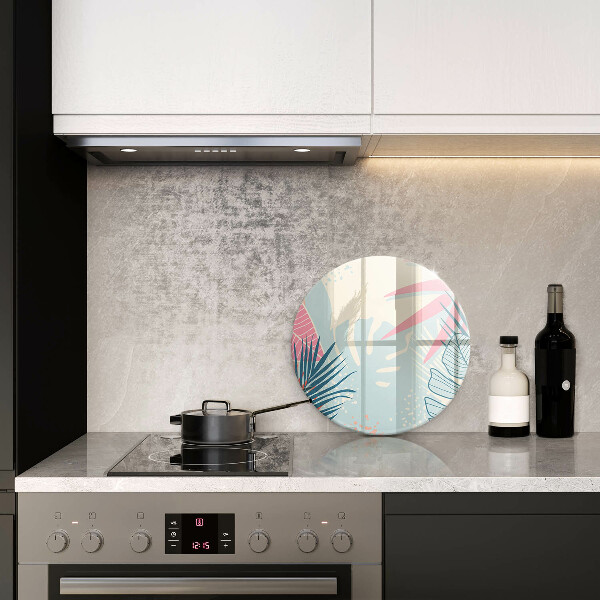 Skleněná deska do kuchyně Pastelové listy