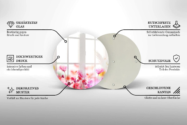 Skleněná deska do kuchyně Květinová louka