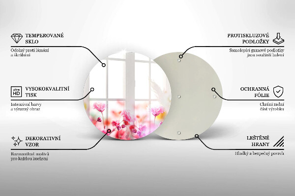 Skleněná deska do kuchyně Květinová louka