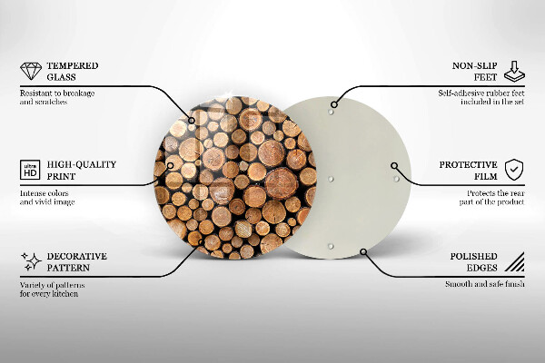 Skleněná deska do kuchyně Kmeny stromů