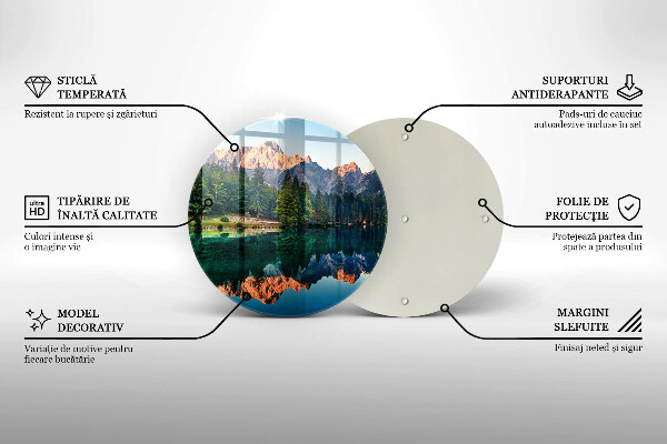 Skleněná deska do kuchyně Les a horské jezero