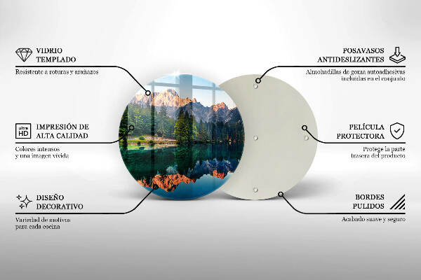 Skleněná deska do kuchyně Les a horské jezero