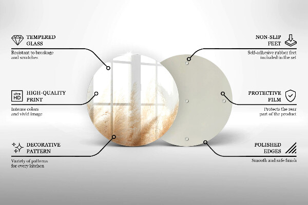 Skleněná deska do kuchyně Pampová tráva