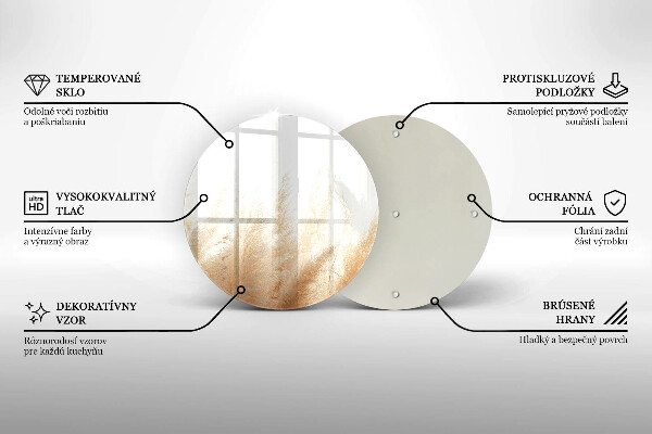 Skleněná deska do kuchyně Pampová tráva