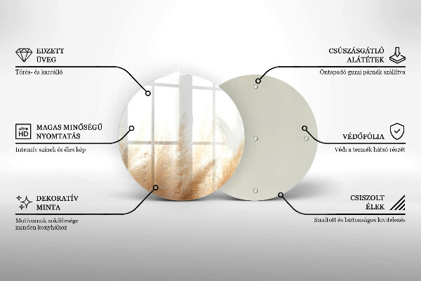 Skleněná deska do kuchyně Pampová tráva