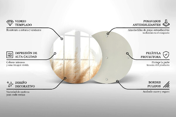 Skleněná deska do kuchyně Pampová tráva