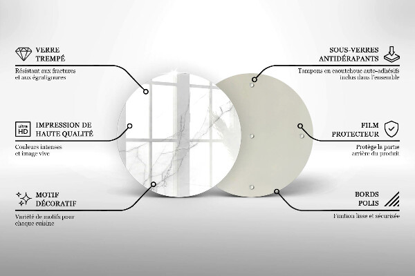 Skleněná deska do kuchyně Jemný bílý mramor