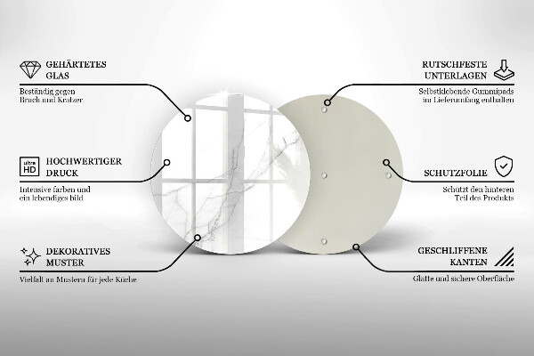 Skleněná deska do kuchyně Jemný bílý mramor