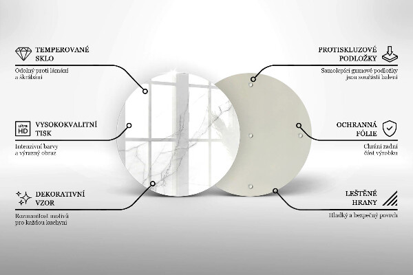 Skleněná deska do kuchyně Jemný bílý mramor