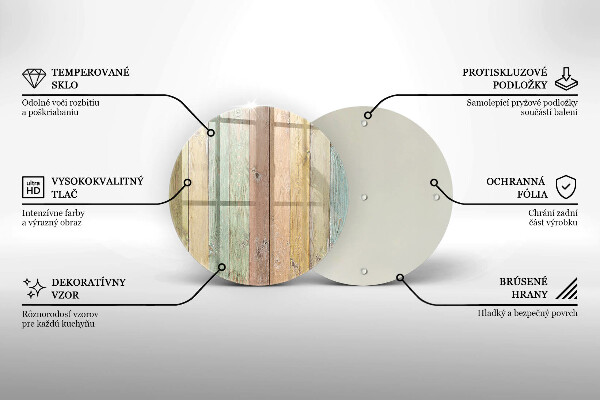 Skleněná deska do kuchyně Barevné vintage desky