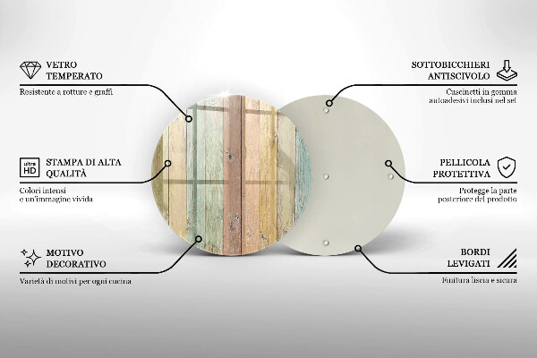 Skleněná deska do kuchyně Barevné vintage desky