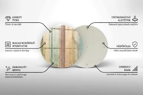 Skleněná deska do kuchyně Barevné vintage desky