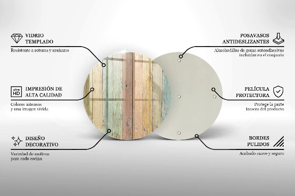 Skleněná deska do kuchyně Barevné vintage desky