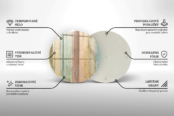 Skleněná deska do kuchyně Barevné vintage desky