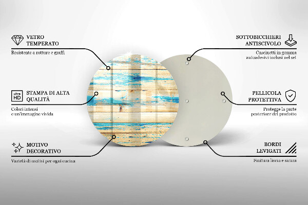 Skleněná deska do kuchyně Retro dřevěné desky