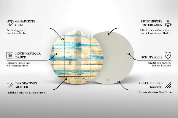 Skleněná deska do kuchyně Retro dřevěné desky