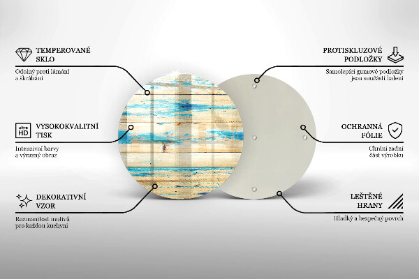Skleněná deska do kuchyně Retro dřevěné desky