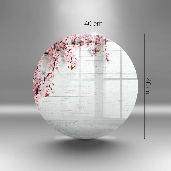 Skleněná deska do kuchyně Květiny na prknech