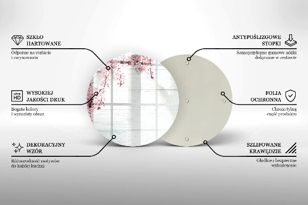 Skleněná deska do kuchyně Květiny na prknech