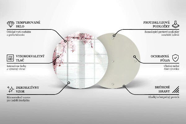 Skleněná deska do kuchyně Květiny na prknech