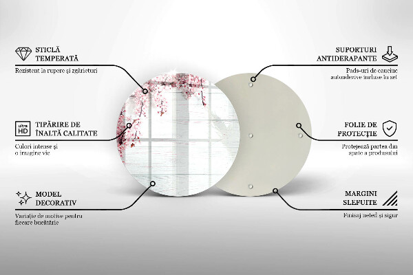 Skleněná deska do kuchyně Květiny na prknech