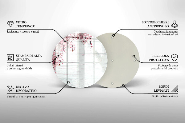 Skleněná deska do kuchyně Květiny na prknech