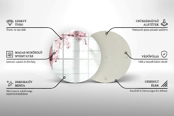 Skleněná deska do kuchyně Květiny na prknech