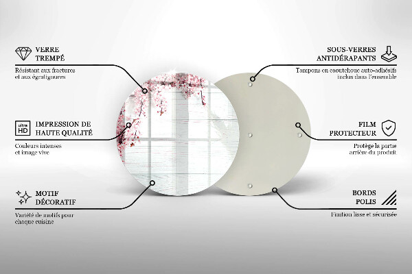 Skleněná deska do kuchyně Květiny na prknech