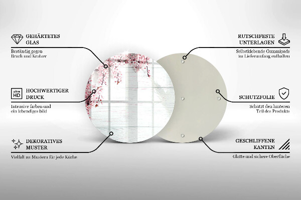 Skleněná deska do kuchyně Květiny na prknech