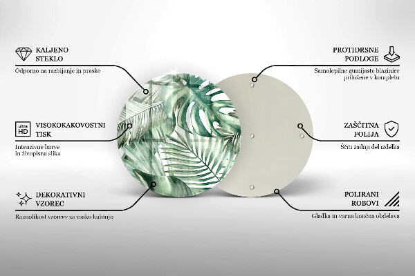 Krájecí prkénko skleněné Malované listy