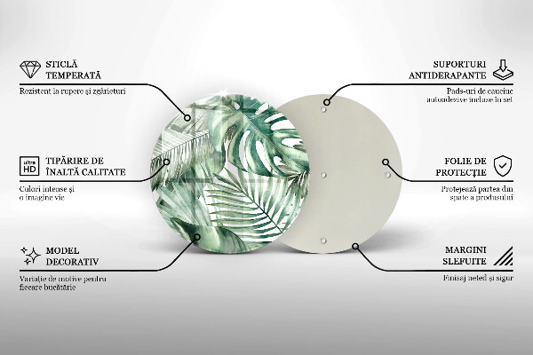 Krájecí prkénko skleněné Malované listy