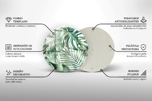 Krájecí prkénko skleněné Malované listy