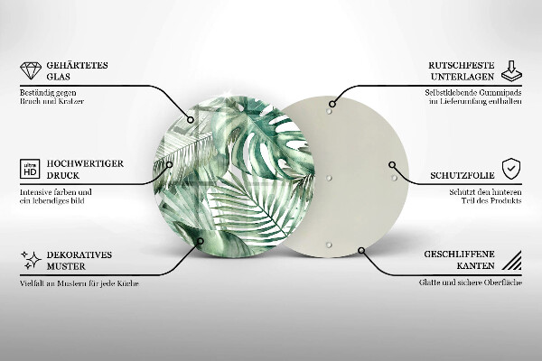 Krájecí prkénko skleněné Malované listy