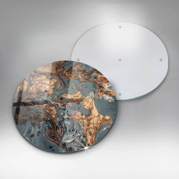 Krájecí prkénko skleněné Dekorativní kámen se zlatem