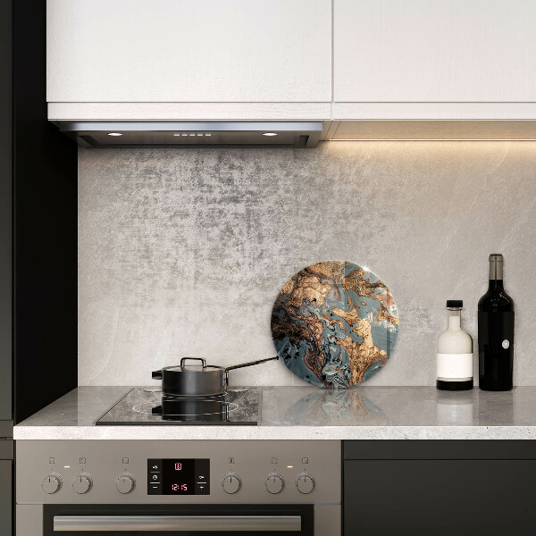 Krájecí prkénko skleněné Dekorativní kámen se zlatem