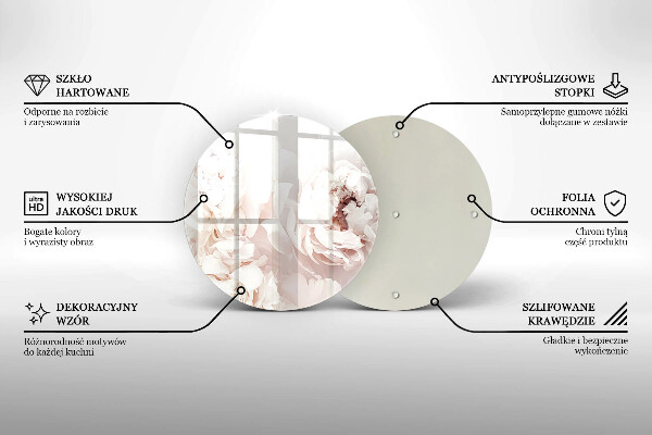 Skleněná deska do kuchyně Pastelové pivoňky
