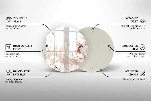 Skleněná deska do kuchyně Pastelové pivoňky