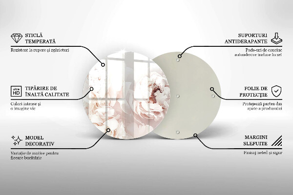 Skleněná deska do kuchyně Pastelové pivoňky