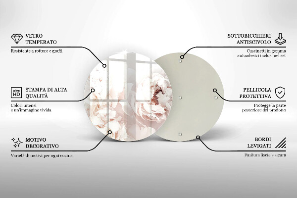 Skleněná deska do kuchyně Pastelové pivoňky