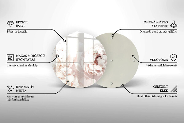 Skleněná deska do kuchyně Pastelové pivoňky