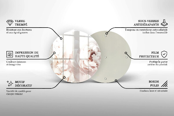 Skleněná deska do kuchyně Pastelové pivoňky